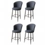 HANAH HOME Set 4 barske stolice Alte Anthracite Black - slika 1