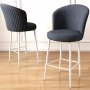 HANAH HOME Set 4 barske stolice Alte Anthracite White - slika 2