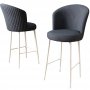 HANAH HOME Set 4 barske stolice Alte Anthracite White - slika 3