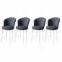 HANAH HOME Set 4 barske stolice Alte Anthracite White - slika 1