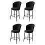 HANAH HOME Set 4 barske stolice Alte Black - slika 1