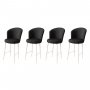 HANAH HOME Set 4 barske stolice Alte Black White - slika 1