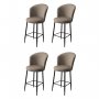 HANAH HOME Set 4 barske stolice Alte Cappuccino Black - slika 1