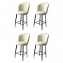 HANAH HOME Set 4 barske stolice Alte Cream Black - slika 1
