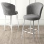 HANAH HOME Set 4 barske stolice Alte Grey White - slika 2
