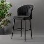 HANAH HOME Set 4 barske stolice Rubi Black - slika 1