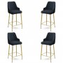 HANAH HOME Set 4 barske stolice Enox Anthracite Gold - slika 1