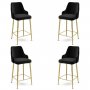 HANAH HOME Set 4 barske stolice Enox Black Gold - slika 1