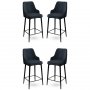 HANAH HOME Set 4 barske stolice Enox Anthracite Black - slika 1