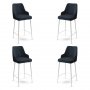 HANAH HOME Set 4 barske stolice Enox Anthracite White - slika 1