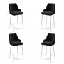 HANAH HOME Set 4 barske stolice Enox Black White - slika 1