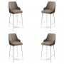 HANAH HOME Set 4 barske stolice Enox Cappuccino White - slika 1