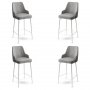 HANAH HOME Set 4 barske stolice Enox Grey White - slika 1