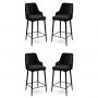 HANAH HOME Set 4 barske stolice Enox Black - slika 1