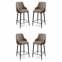 HANAH HOME Set 4 barske stolice Enox Cappuccino Black - slika 1