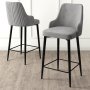 HANAH HOME Set 4 barske stolice Enox Grey Black - slika 2