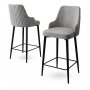 HANAH HOME Set 4 barske stolice Enox Grey Black - slika 3