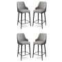 HANAH HOME Set 4 barske stolice Enox Grey Black - slika 1