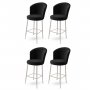 HANAH HOME Set 4 barske stolice Fora Black Chrome - slika 1