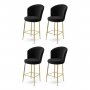 HANAH HOME Set 4 barske stolice Fora Black Gold - slika 1