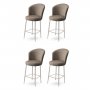 HANAH HOME Set 4 barske stolice Fora Cappuccino Chrome - slika 1