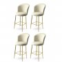 HANAH HOME Set 4 barske stolice Fora Cream Gold - slika 1