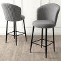 HANAH HOME Set 4 barske stolice Fora Grey Black - slika 2