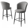 HANAH HOME Set 4 barske stolice Fora Grey Black - slika 3
