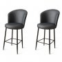 HANAH HOME Set 2 barske stolice Uras Anthracite Black - slika 1