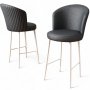 HANAH HOME Set 2 barske stolice Uras Anthracite White - slika 3