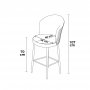 HANAH HOME Set 2 barske stolice Uras Anthracite White - slika 4