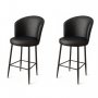 HANAH HOME Set 2 barske stolice Uras Black - slika 1