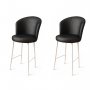 HANAH HOME Set 2 barske stolice Uras Black White - slika 1
