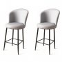 HANAH HOME Set 2 barske stolice Uras Grey Black - slika 1