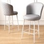 HANAH HOME Set 2 barske stolice Uras Grey White - slika 2