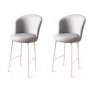HANAH HOME Set 2 barske stolice Uras Grey White - slika 1