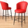 HANAH HOME Set 2 barske stolice Uras Red Black - slika 2