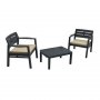 Green Bay Baštenski set Lombok Crni sa jastucima 49047 - slika 1