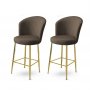 HANAH HOME Set 2 barske stolice Alte Anthracite Gold - slika 1