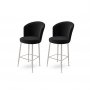 HANAH HOME Set 2 barske stolice Alte Black Chrome - slika 1