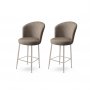 HANAH HOME Set 2 barske stolice Alte Cappuccino Chrome - slika 1