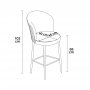 HANAH HOME Set 2 barske stolice Alte Cream Chrome - slika 2