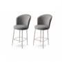 HANAH HOME Set 2 barske stolice Alte Cream Chrome - slika 1