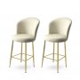 HANAH HOME Set 2 barske stolice Alte Cream Gold - slika 1