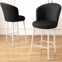 HANAH HOME Set 2 barske stolice Alte Black White - slika 2