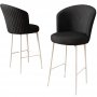 HANAH HOME Set 2 barske stolice Alte Black White - slika 3