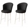 HANAH HOME Set 2 barske stolice Alte Black White - slika 1