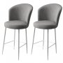 HANAH HOME Set 2 barske stolice Alte Grey White - slika 1