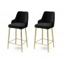 HANAH HOME Set 2 barske stolice Enox Black Gold - slika 1