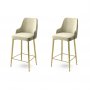 HANAH HOME Set 2 barske stolice Enox Cream Gold - slika 1